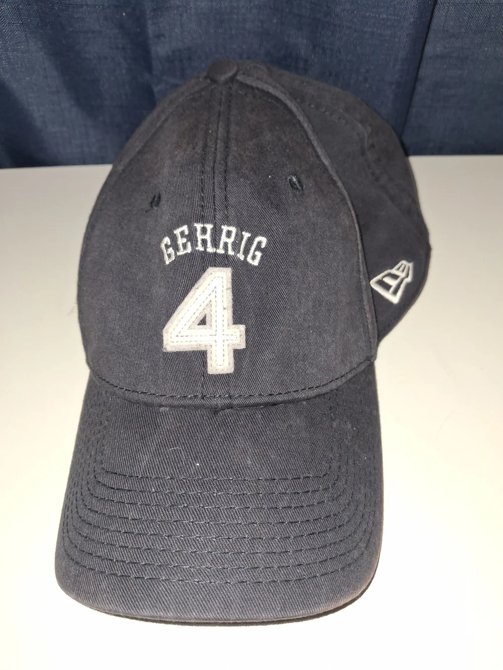 Gehrig #4 Embroidered Baseball Cap - Navy